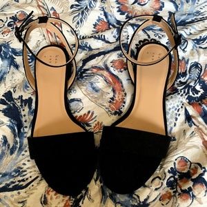 Black Ankle-Strap Heels (Wide)